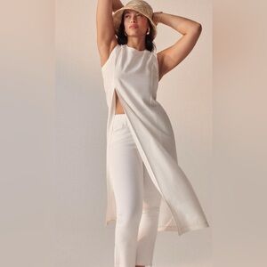 Anthropologie Sunday In Brooklyn Sleeveless Tunic Blouse SZ XS White